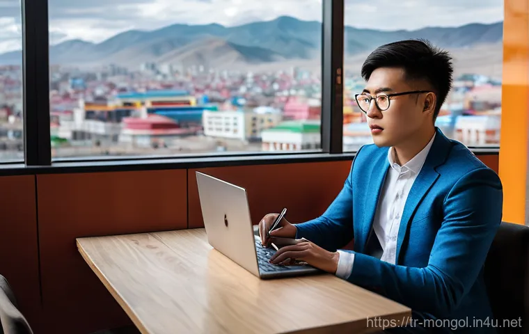 몽골에서의 장기 체류 준비물 - **Prompt:** A vibrant street scene in Ulaanbaatar during the peak of winter. Pedestrians, including ...