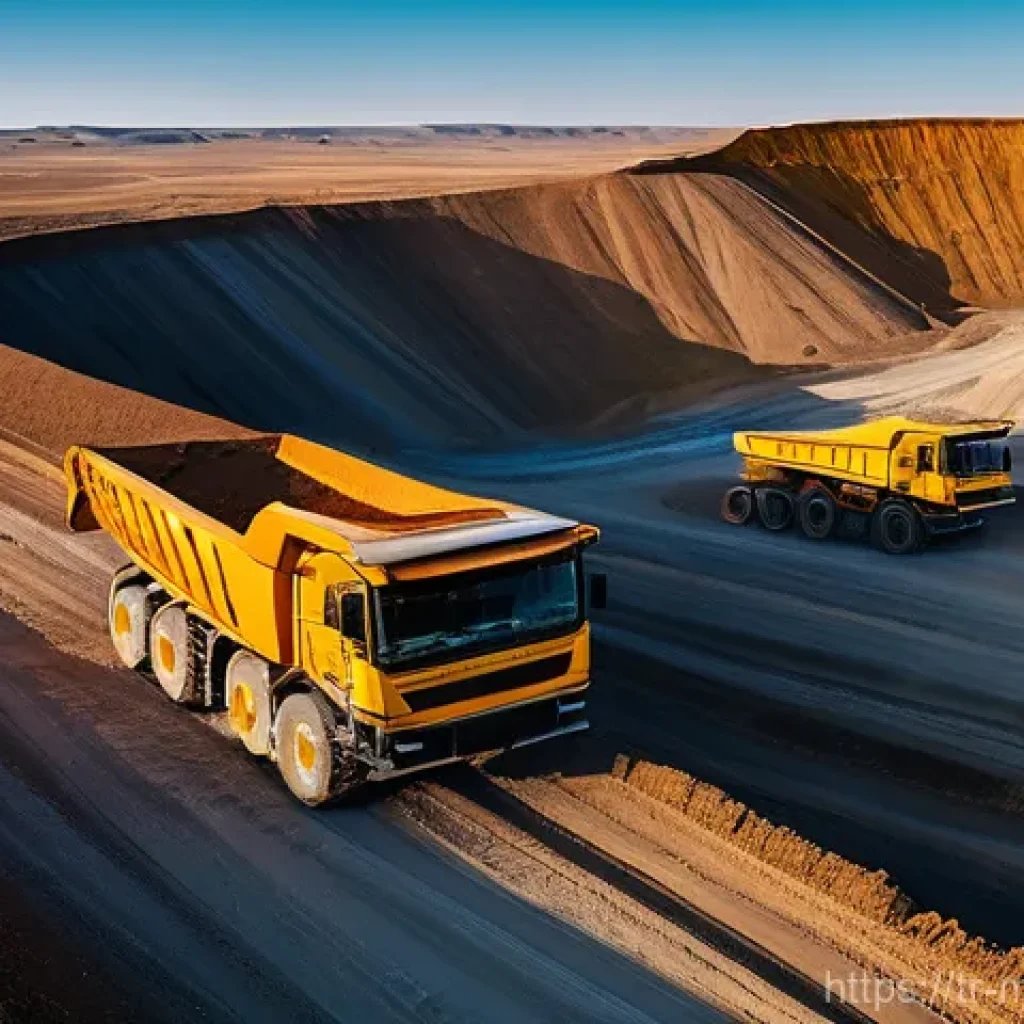 몽골 자원 개발 산업 - **Prompt 1: Modern Mining Horizon**
    A wide-angle, epic shot showcasing a vast, modern open-pit c...