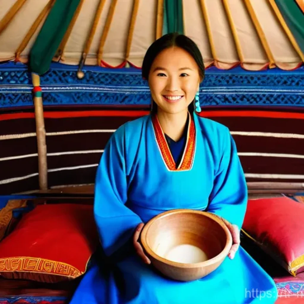 몽골의 독특한 국경 여행 - **Prompt 1: Serene Nomadic Sanctuary in the Mongolian Steppe**
    "A young Mongolian woman, in her ...