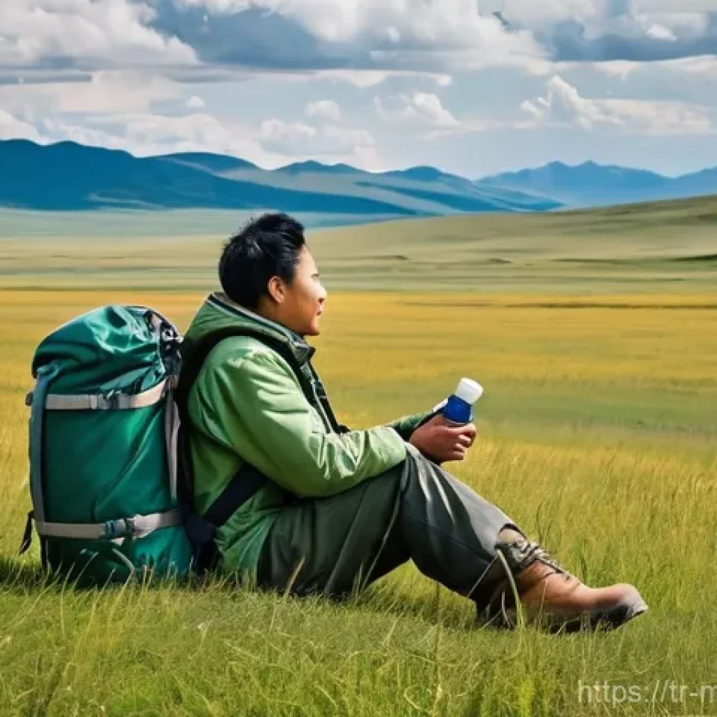 몽골 여행 중 자주 발생하는 문제 - **Prompt:** An adventurous adult traveler, dressed in practical, layered outdoor clothing suitable f...