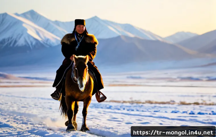 Home 30 몽골 황금 독수리 축제 - Photorealistic Mongolian Golden Eagle Festival scene, a Kazakh eagle hunter in traditional fur-trimm...